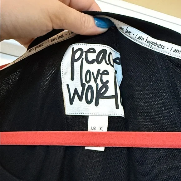 Peace Love World Black Sweater - Picture 3 of 5